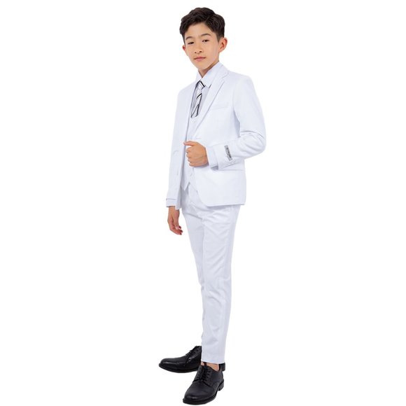 EXCLUSIVE Stacy Adams 5pc Boys Suit Slim-Fit, White - Picture 5 of 5